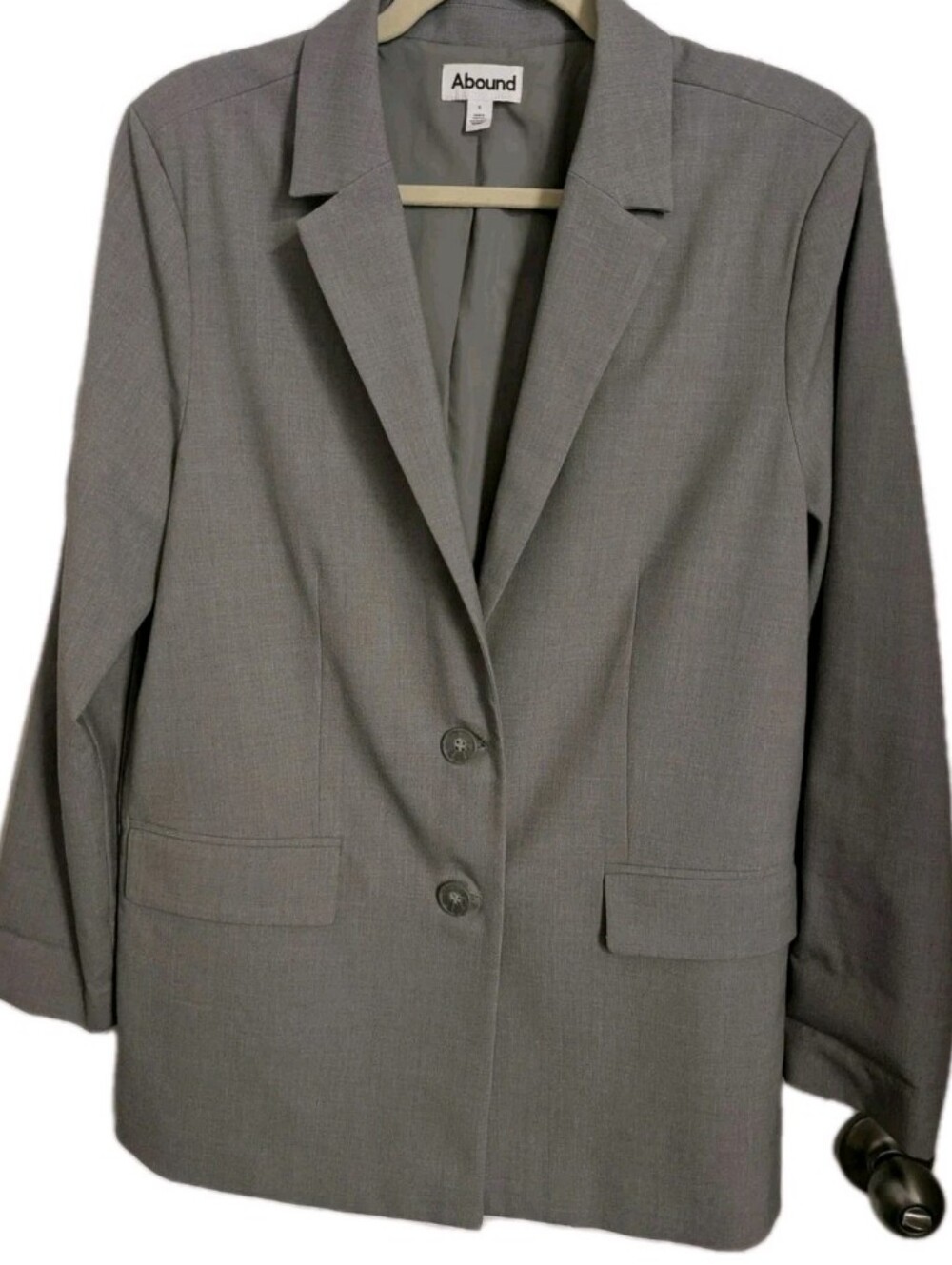 Abound Women's Gray Two-Button Notched Lapel Blazer